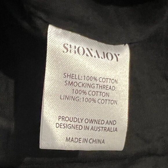 SHONA JOY Dress WMNS 6 Black Midi‎ Leda One Shoulder Tiered *MISSING WAIST TIE* - Picture 8 of 11